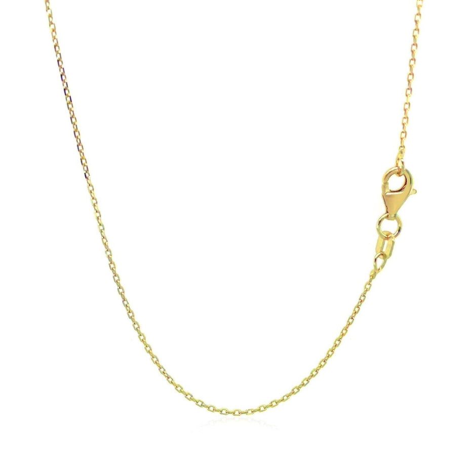 18k Yellow Gold Diamond Cut Cable Link Chain (0.80 mm) - Necklaces - Custom Crafting Alliance, LLC