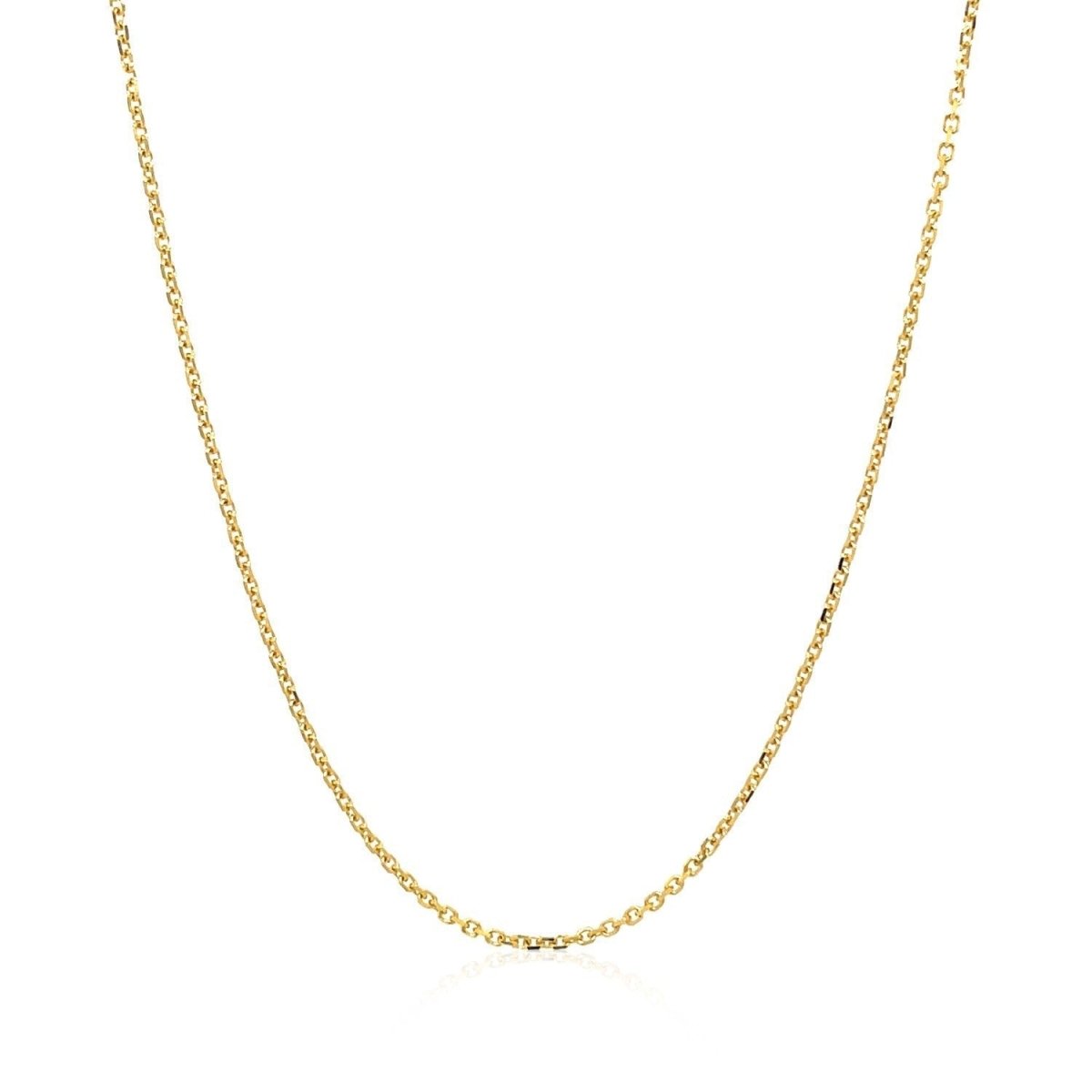 18k Yellow Gold Diamond Cut Cable Link Chain (1.10 mm) - Necklaces - Custom Crafting Alliance, LLC