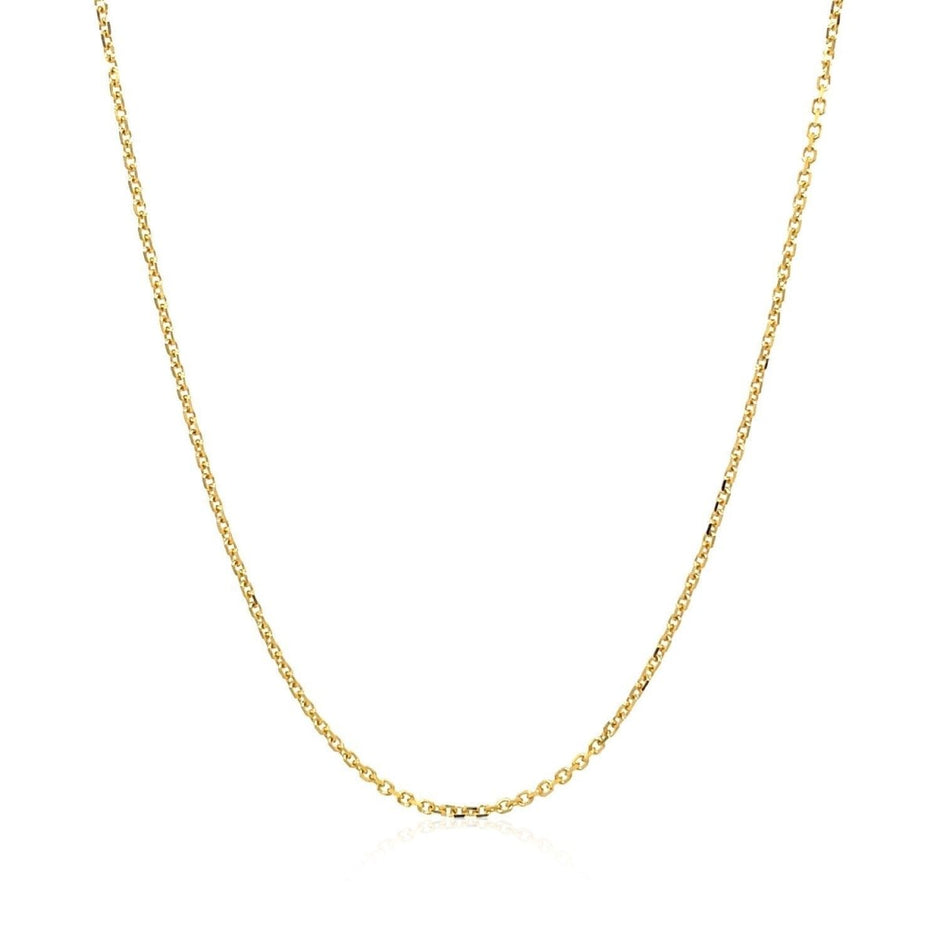 18k Yellow Gold Diamond Cut Cable Link Chain (1.10 mm) - Necklaces - Custom Crafting Alliance, LLC