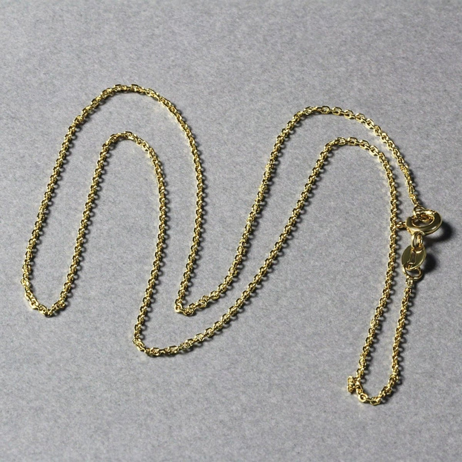 18k Yellow Gold Diamond Cut Cable Link Chain (1.10 mm) - Necklaces - Custom Crafting Alliance, LLC