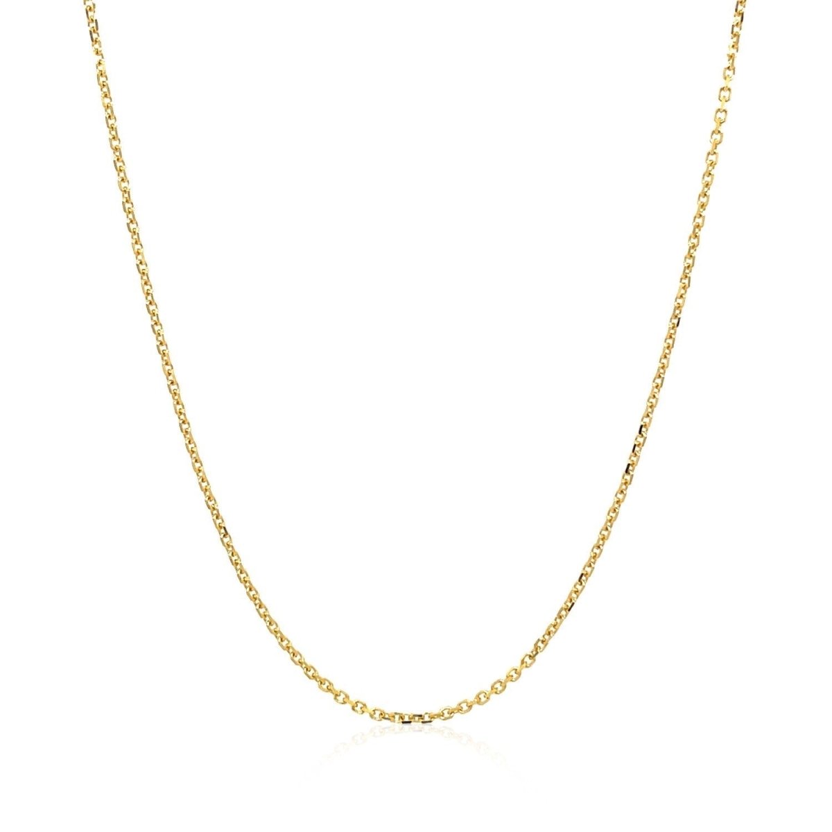 18k Yellow Gold Diamond Cut Cable Link Chain (1.10 mm) - Necklaces - Custom Crafting Alliance, LLC
