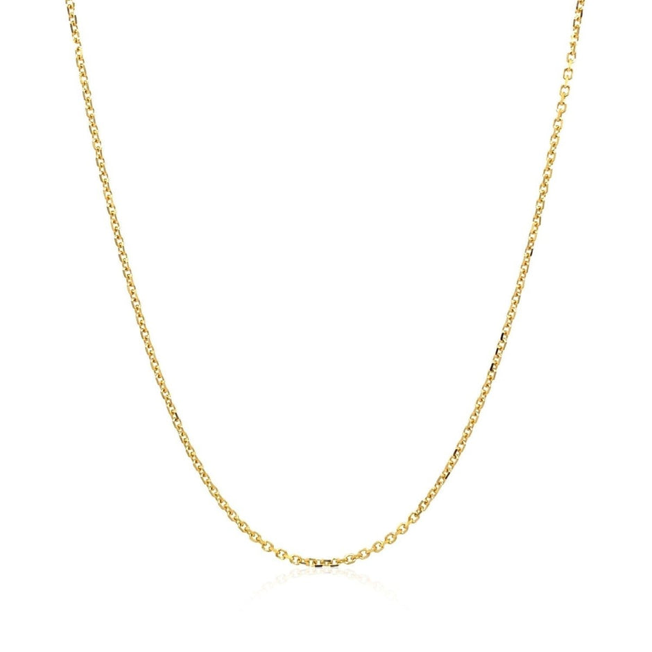 18k Yellow Gold Diamond Cut Cable Link Chain (1.10 mm) - Necklaces - Custom Crafting Alliance, LLC