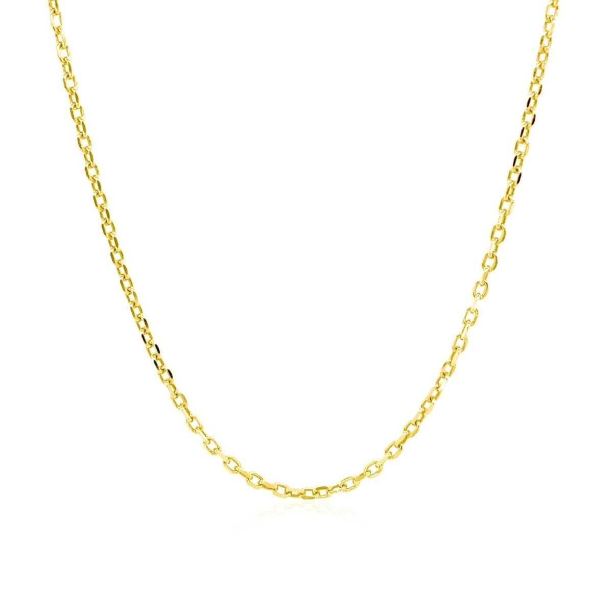18k Yellow Gold Diamond Cut Cable Link Chain (1.40 mm) - Necklaces - Custom Crafting Alliance, LLC