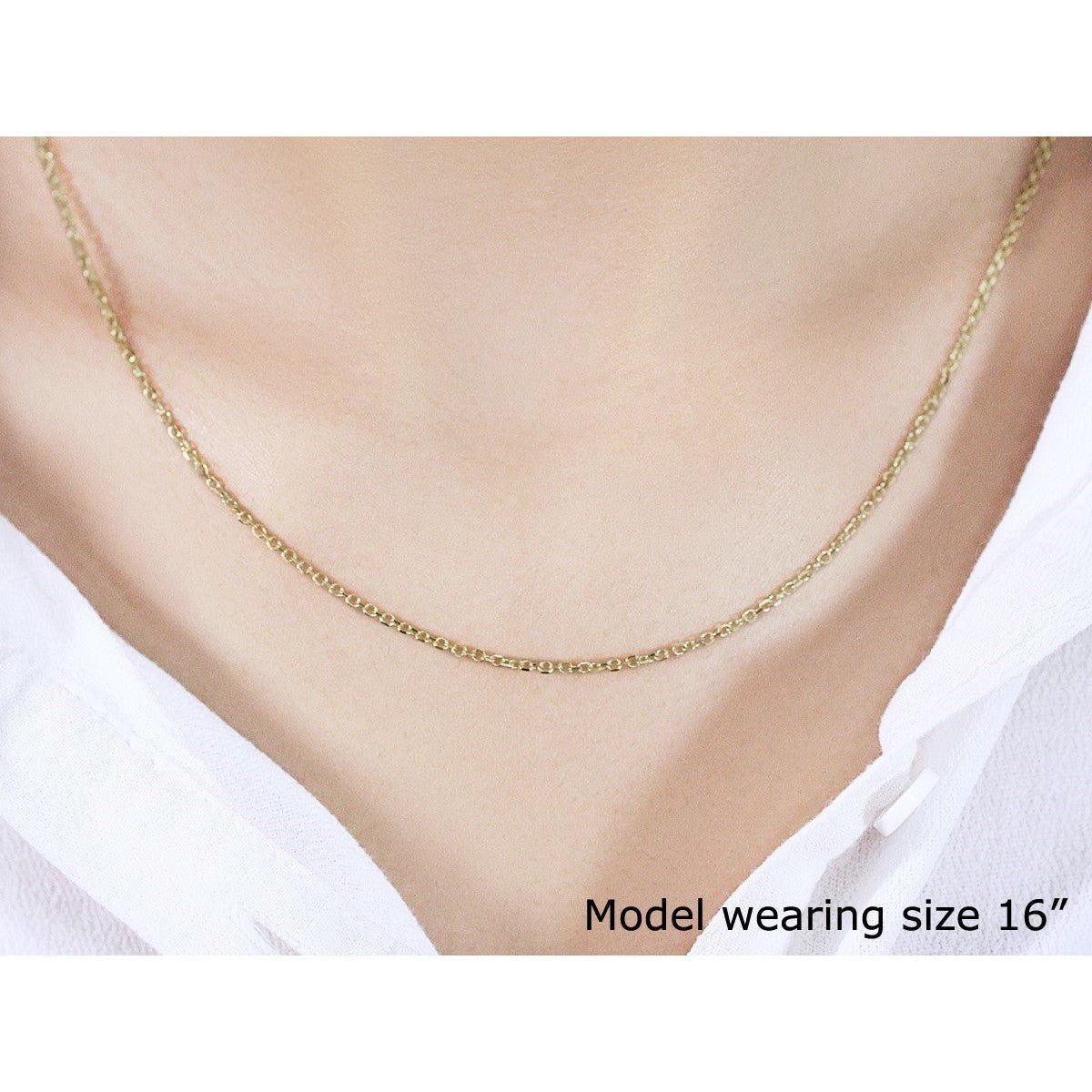 18k Yellow Gold Diamond Cut Cable Link Chain (1.40 mm) - Necklaces - Custom Crafting Alliance, LLC