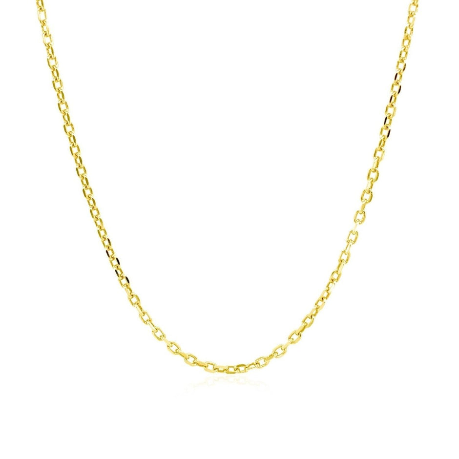 18k Yellow Gold Diamond Cut Cable Link Chain (1.40 mm) - Necklaces - Custom Crafting Alliance, LLC