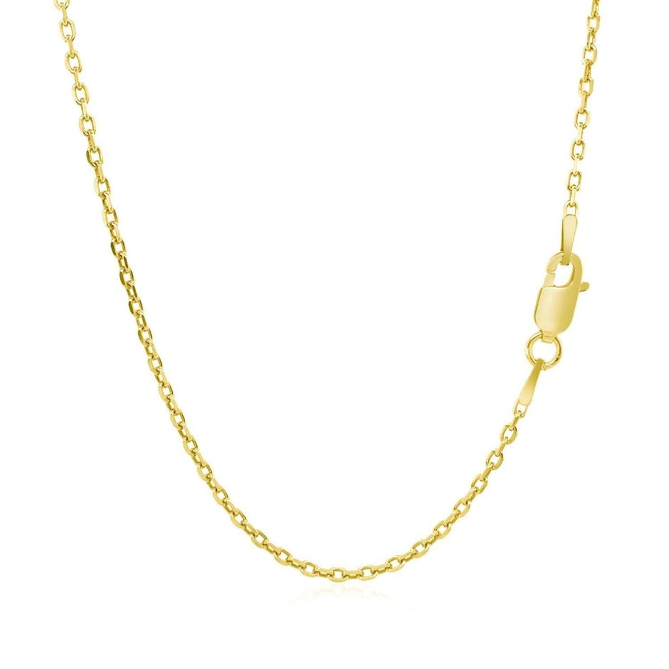 18k Yellow Gold Diamond Cut Cable Link Chain (1.40 mm) - Necklaces - Custom Crafting Alliance, LLC