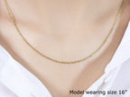 18k Yellow Gold Diamond Cut Cable Link Chain (1.40 mm) - Necklaces - Custom Crafting Alliance, LLC