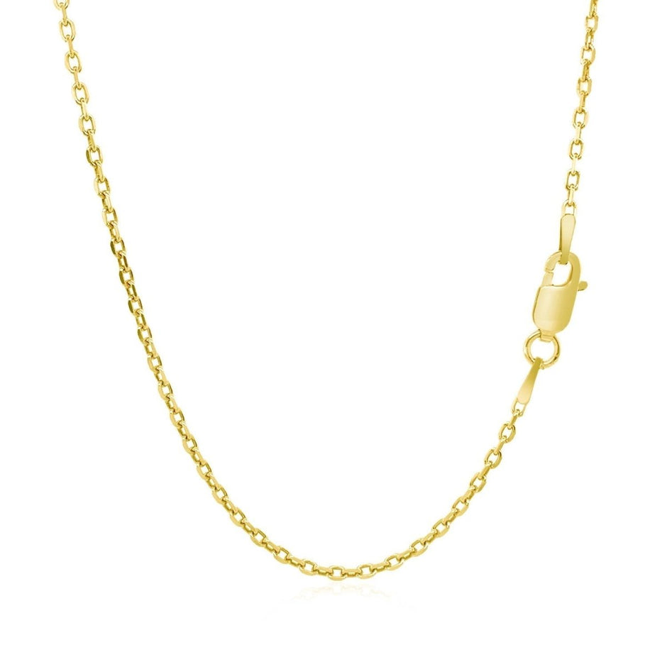 18k Yellow Gold Diamond Cut Cable Link Chain (1.40 mm) - Necklaces - Custom Crafting Alliance, LLC