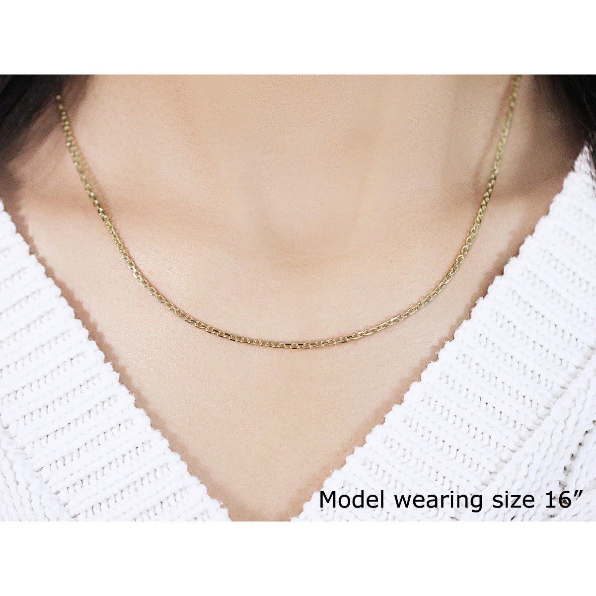 18k Yellow Gold Diamond Cut Cable Link Chain (1.90 mm) - Necklaces - Custom Crafting Alliance, LLC
