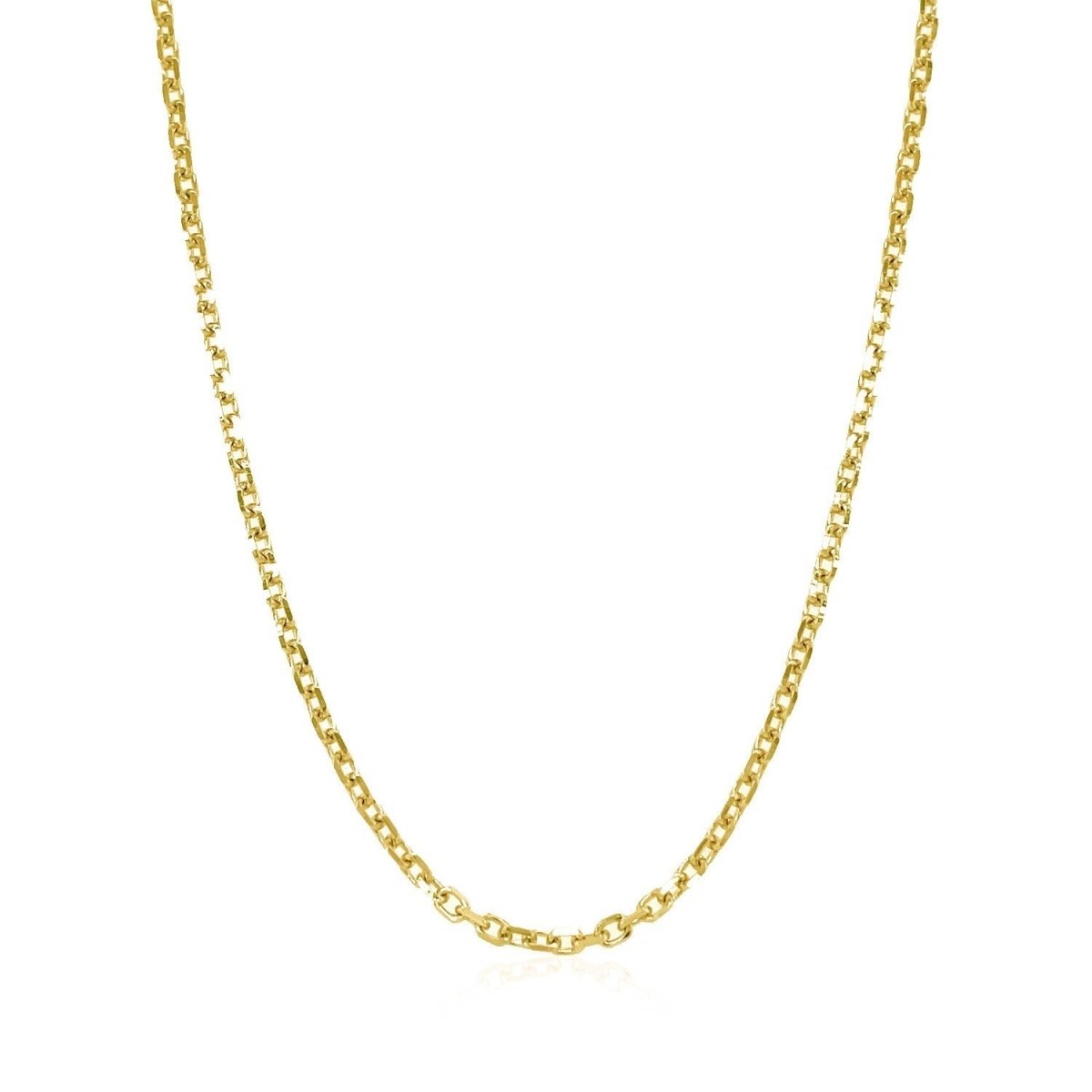 18k Yellow Gold Diamond Cut Cable Link Chain (1.90 mm) - Necklaces - Custom Crafting Alliance, LLC