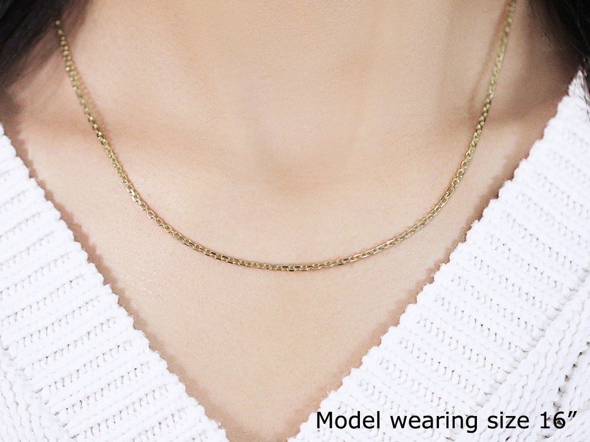 18k Yellow Gold Diamond Cut Cable Link Chain (1.90 mm) - Necklaces - Custom Crafting Alliance, LLC