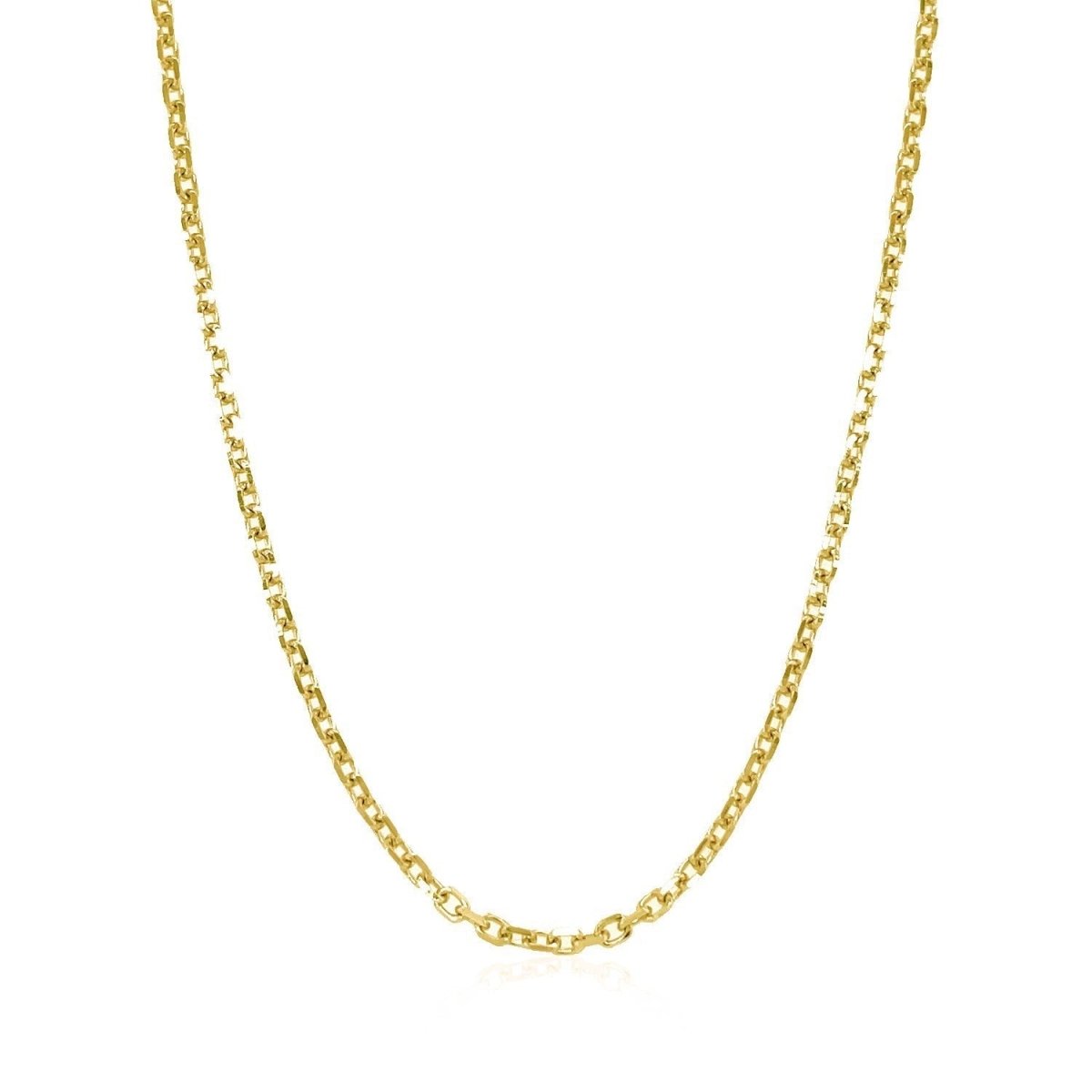 18k Yellow Gold Diamond Cut Cable Link Chain (1.90 mm) - Necklaces - Custom Crafting Alliance, LLC
