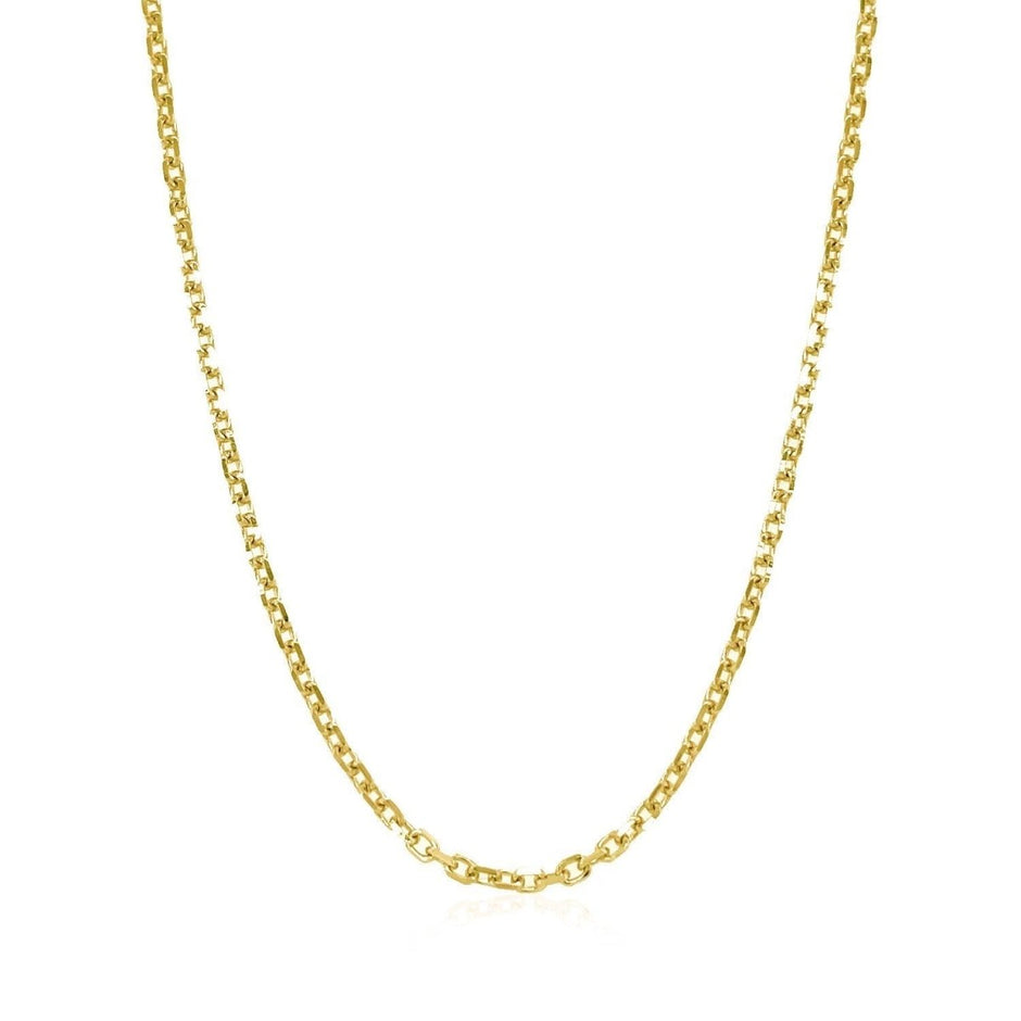 18k Yellow Gold Diamond Cut Cable Link Chain (1.90 mm) - Necklaces - Custom Crafting Alliance, LLC
