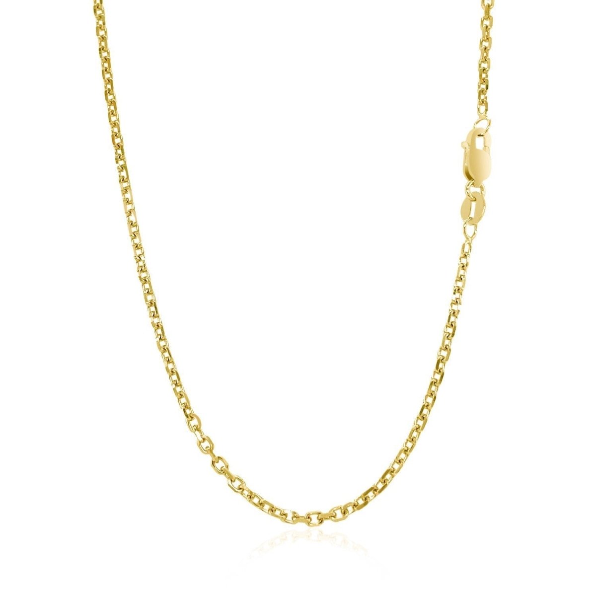 18k Yellow Gold Diamond Cut Cable Link Chain (1.90 mm) - Necklaces - Custom Crafting Alliance, LLC
