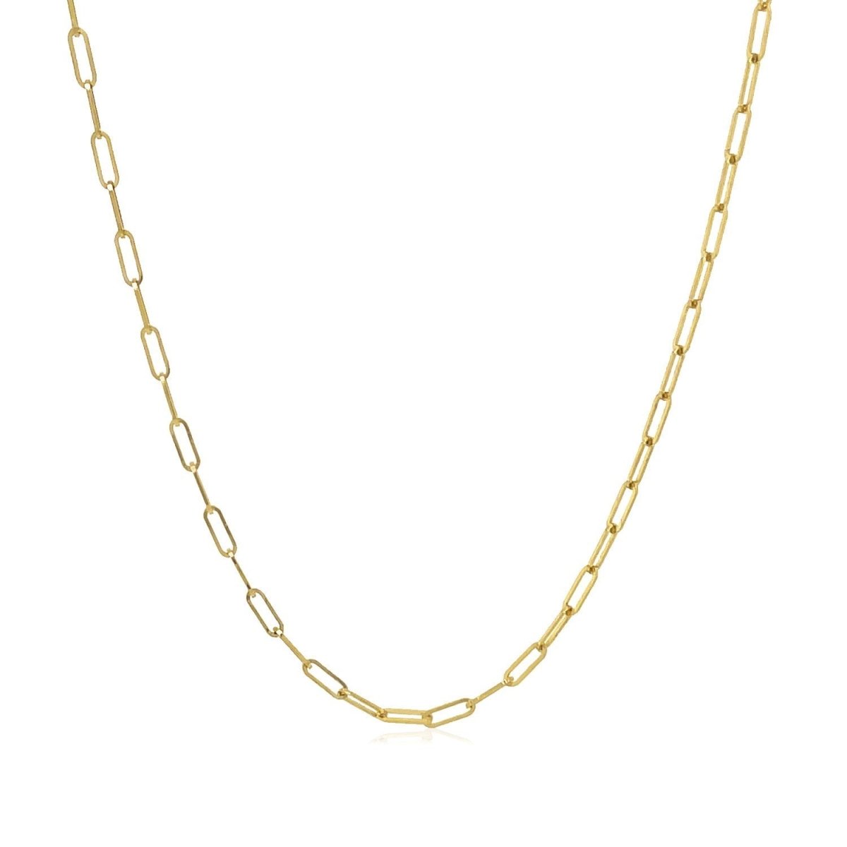 18K Yellow Gold Fine Paperclip Chain (1.50 mm) - Necklaces - Custom Crafting Alliance, LLC