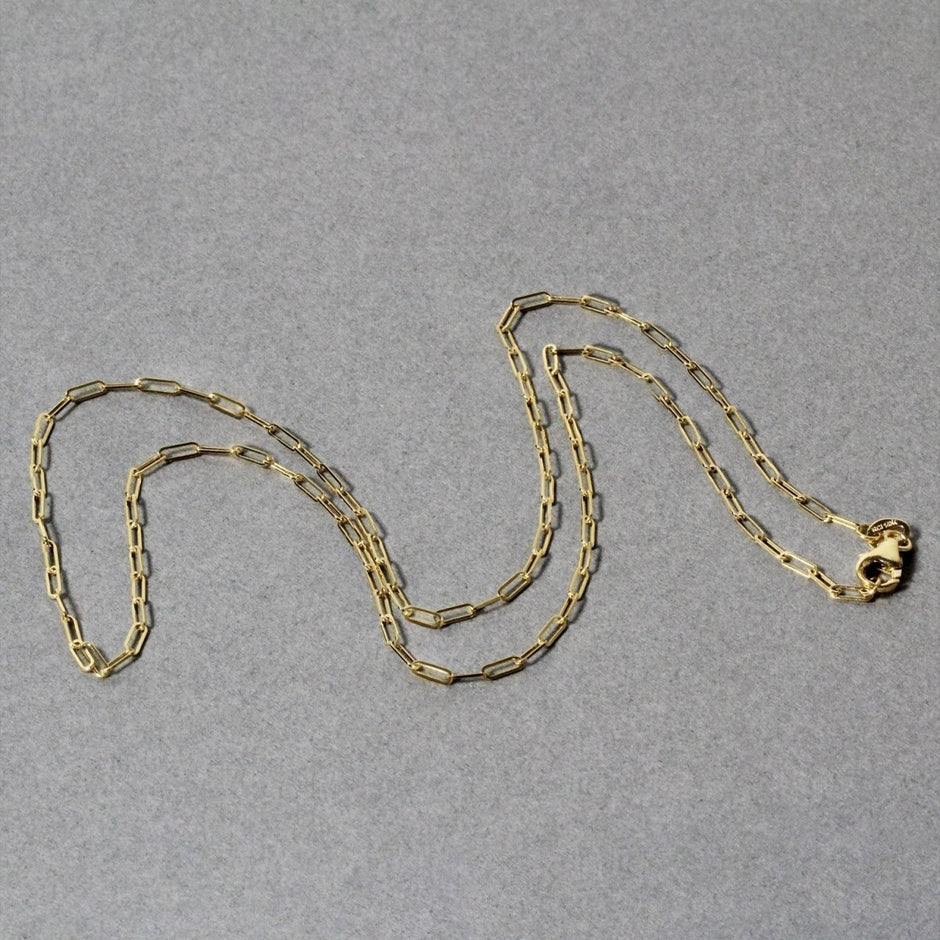 18K Yellow Gold Fine Paperclip Chain (1.50 mm) - Necklaces - Custom Crafting Alliance, LLC