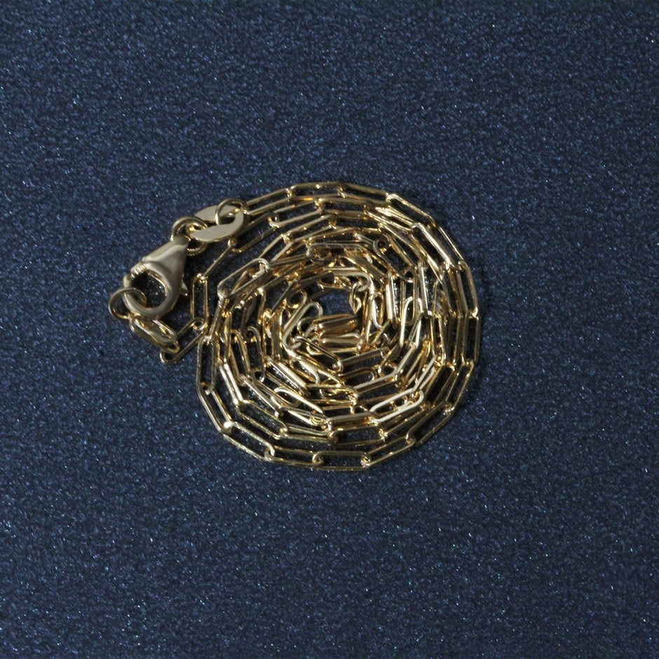 18K Yellow Gold Fine Paperclip Chain (1.50 mm) - Necklaces - Custom Crafting Alliance, LLC