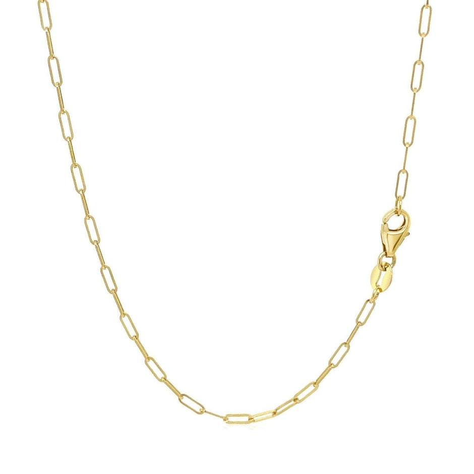 18K Yellow Gold Fine Paperclip Chain (1.50 mm) - Necklaces - Custom Crafting Alliance, LLC