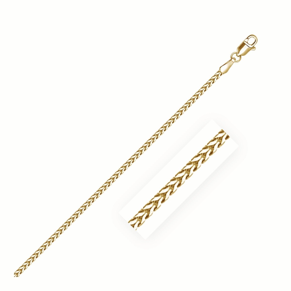 18k Yellow Gold Franco Chain (1.60 mm) - Necklaces - Custom Crafting Alliance, LLC