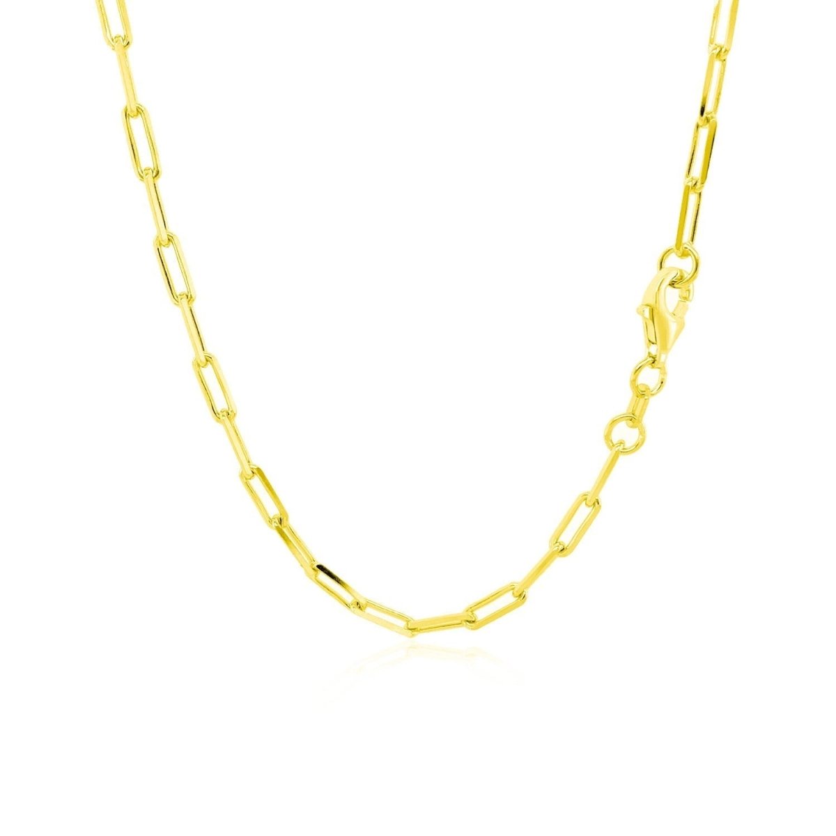 18K Yellow Gold Paperclip Chain (2.50 mm) - Necklaces - Custom Crafting Alliance, LLC