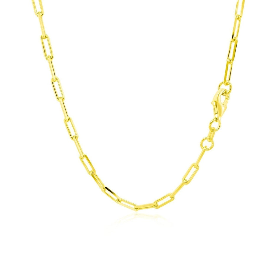 18K Yellow Gold Paperclip Chain (2.50 mm) - Necklaces - Custom Crafting Alliance, LLC