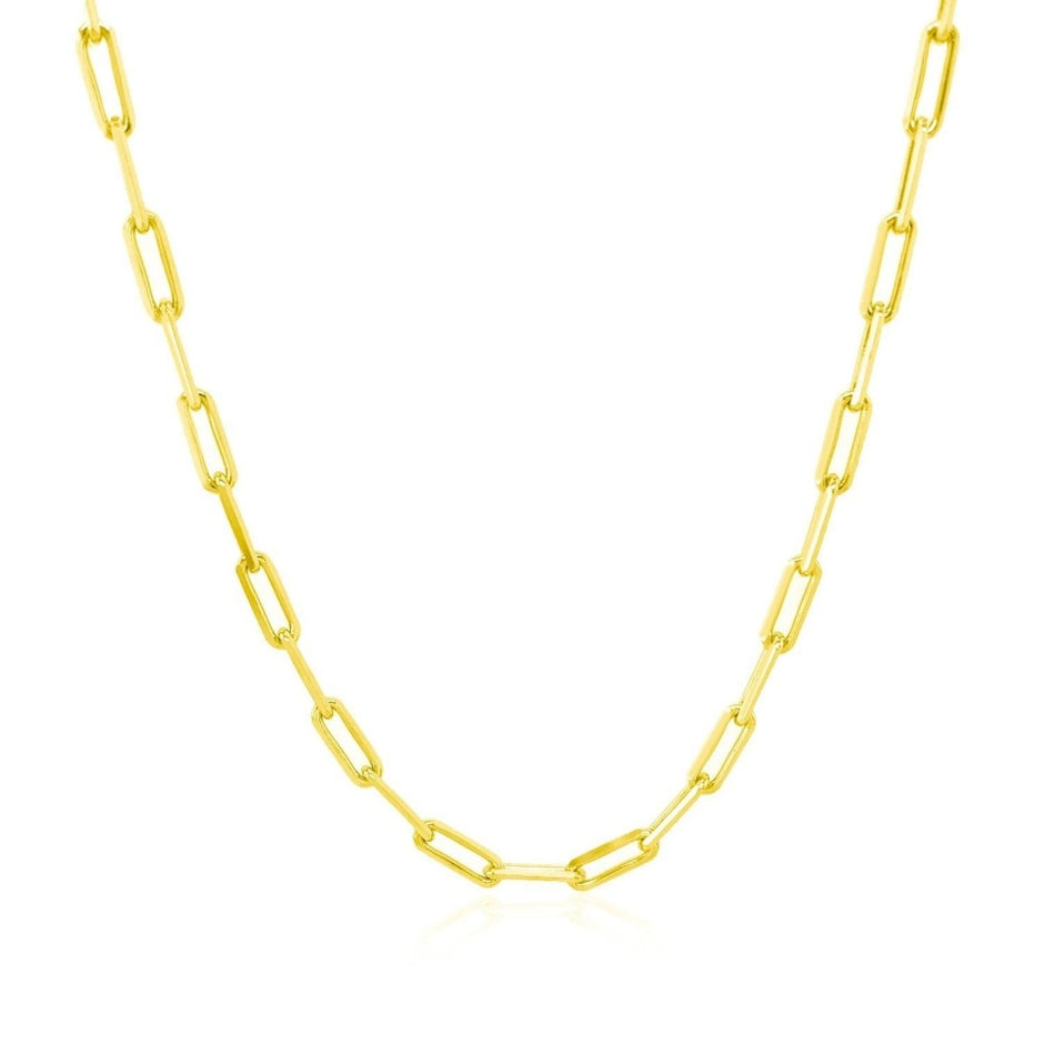 18K Yellow Gold Paperclip Chain (2.50 mm) - Necklaces - Custom Crafting Alliance, LLC