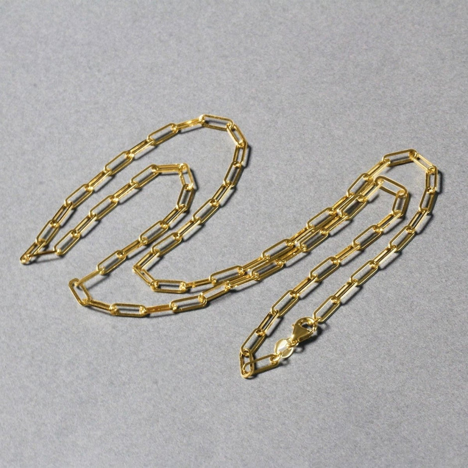 18K Yellow Gold Paperclip Chain (2.50 mm) - Necklaces - Custom Crafting Alliance, LLC