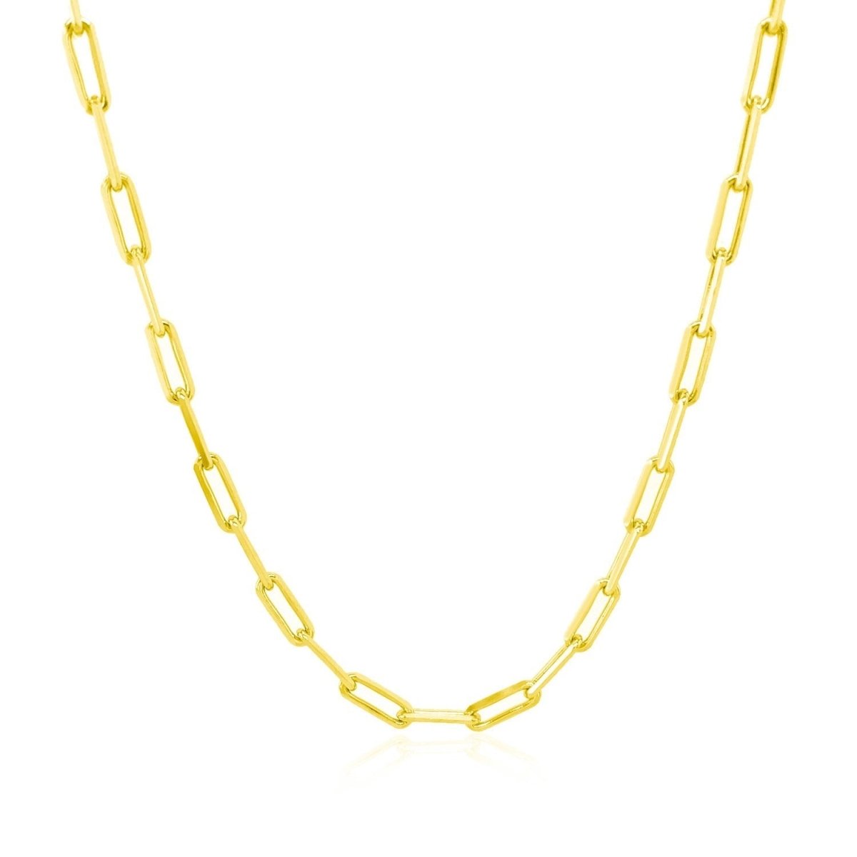 18K Yellow Gold Paperclip Chain (2.50 mm) - Necklaces - Custom Crafting Alliance, LLC