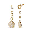 18K Yellow Gold Plated .925 Sterling Silver 1.0 Cttw Diamond Composite Cluster Dangle Chain Earrings (I-J Color, I1-I2 Clarity) - Earrings - Custom Crafting Alliance, LLC