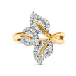 18K Yellow Gold Plated .925 Sterling Silver 1/2 Cttw Baguette and Round Diamond Bypass Triple Leaf Ring (I-J Color, I1-I2 Clarity) - Size 5 - Rings - Custom Crafting Alliance, LLC