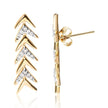 18K Yellow Gold Plated .925 Sterling Silver 1/5 Cttw Diamond Chevron Arrow Stud Earring (I-J Color, I2-I3 Clarity) - Earrings - Custom Crafting Alliance, LLC