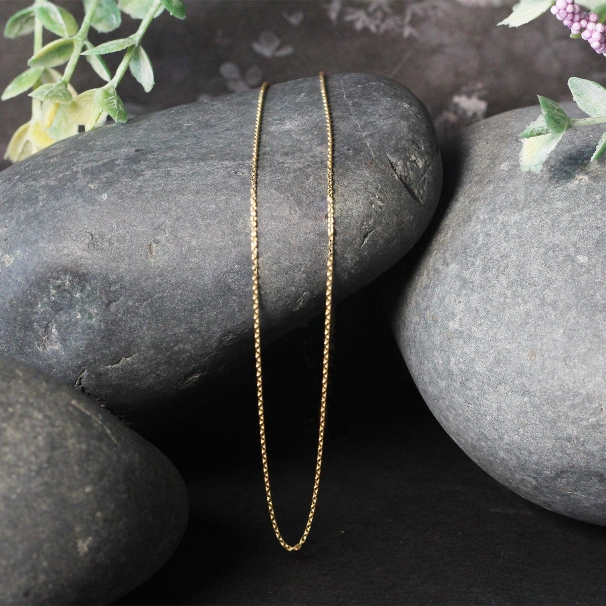 18k Yellow Gold Round Cable Link Chain (0.97 mm) - Necklaces - Custom Crafting Alliance, LLC