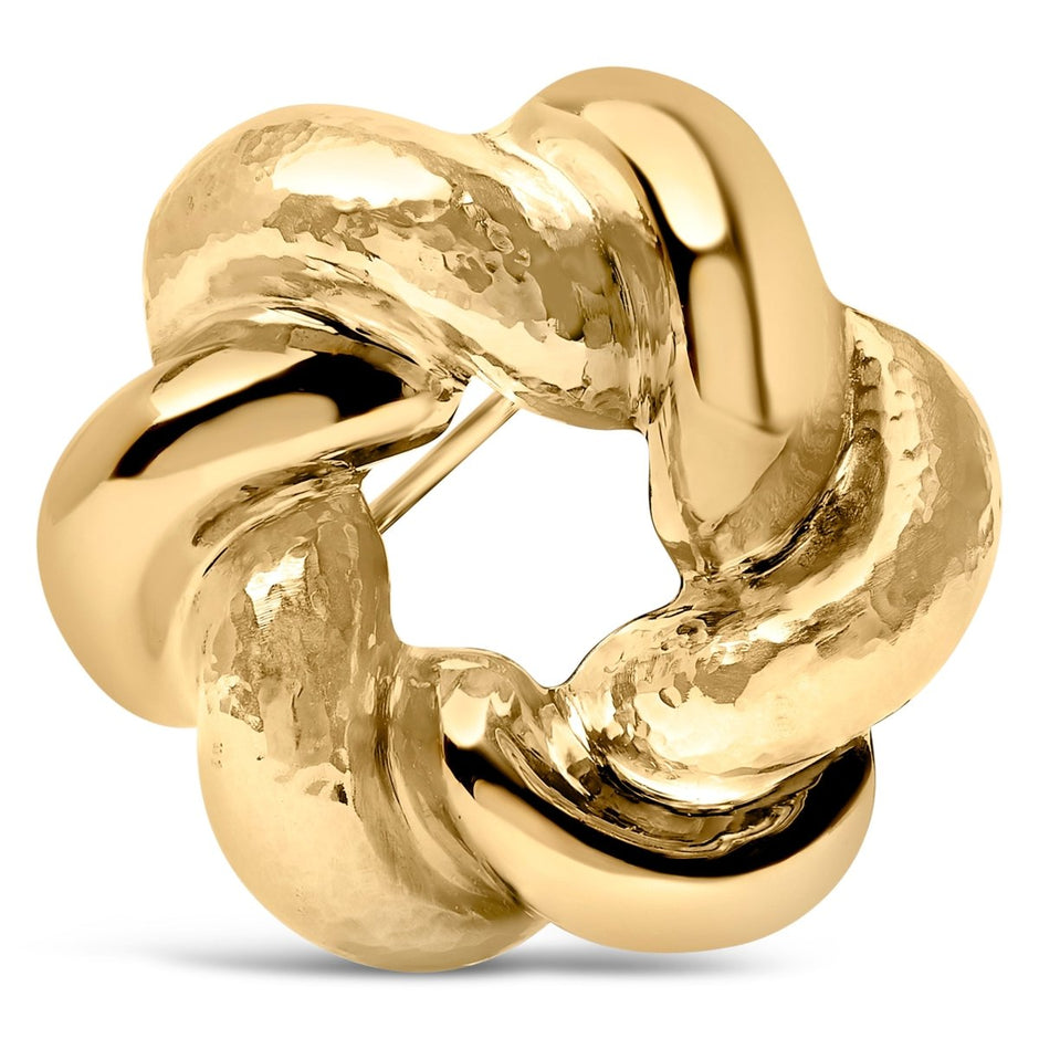 18K Yellow Gold Sculpted Knot Brooch - Accessories - Custom Crafting Alliance, LLC