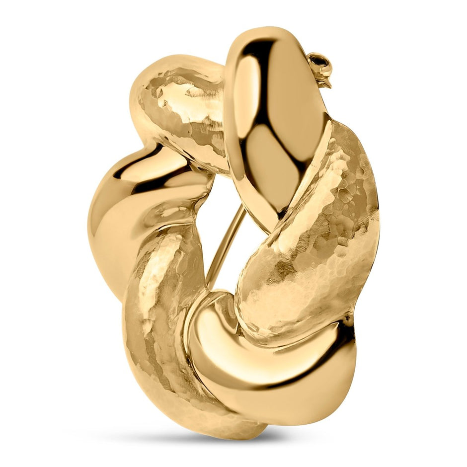 18K Yellow Gold Sculpted Knot Brooch - Accessories - Custom Crafting Alliance, LLC