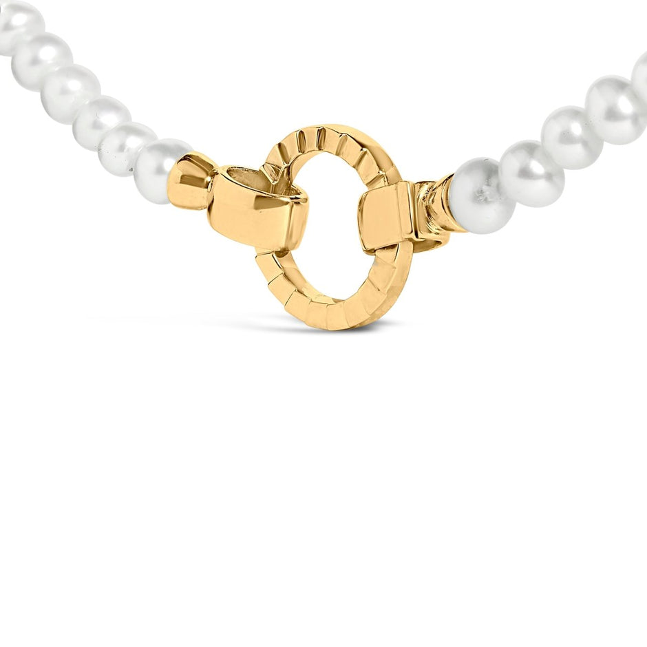 18K Yellow Gold Vermeil Pearl Strand Infinity Necklace - Necklaces - Custom Crafting Alliance, LLC