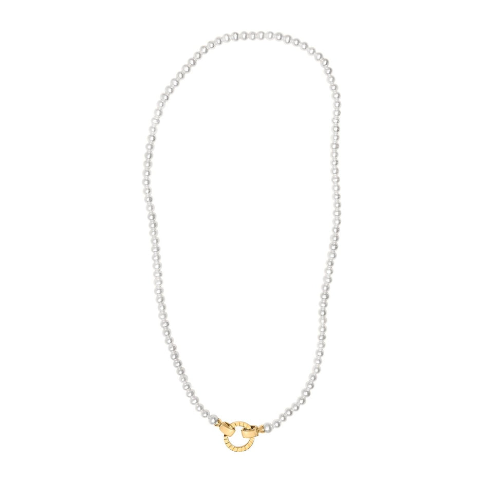 18K Yellow Gold Vermeil Pearl Strand Infinity Necklace - Necklaces - Custom Crafting Alliance, LLC