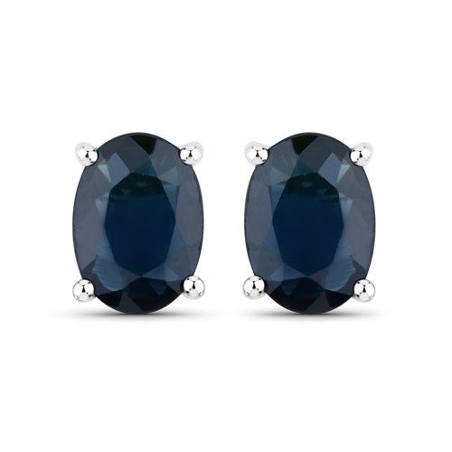 1.90 Carat Genuine Blue Sapphire 10K White Gold Earrings - Earrings - Custom Crafting Alliance, LLC