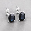 1.90 Carat Genuine Blue Sapphire 10K White Gold Earrings - Earrings - Custom Crafting Alliance, LLC