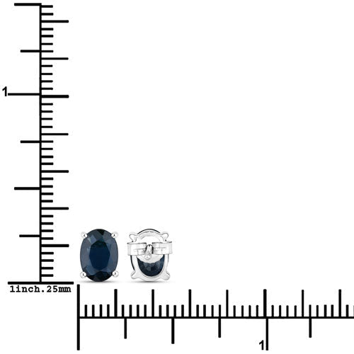 1.90 Carat Genuine Blue Sapphire 10K White Gold Earrings - Earrings - Custom Crafting Alliance, LLC