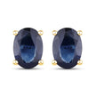 1.90 Carat Genuine Blue Sapphire 10K Yellow Gold Earrings - Earrings - Custom Crafting Alliance, LLC