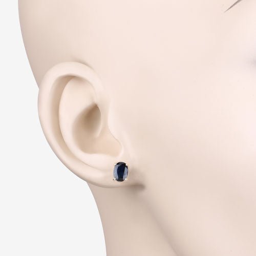 1.90 Carat Genuine Blue Sapphire 10K Yellow Gold Earrings - Earrings - Custom Crafting Alliance, LLC