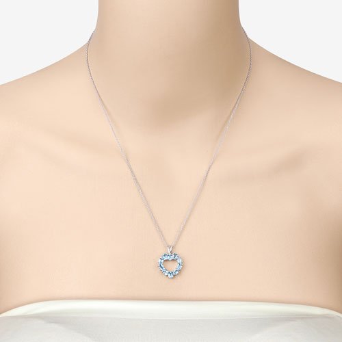 1.90 Carat Genuine Swiss Blue Topaz .925 Sterling Silver Pendant - Pendants - Custom Crafting Alliance, LLC