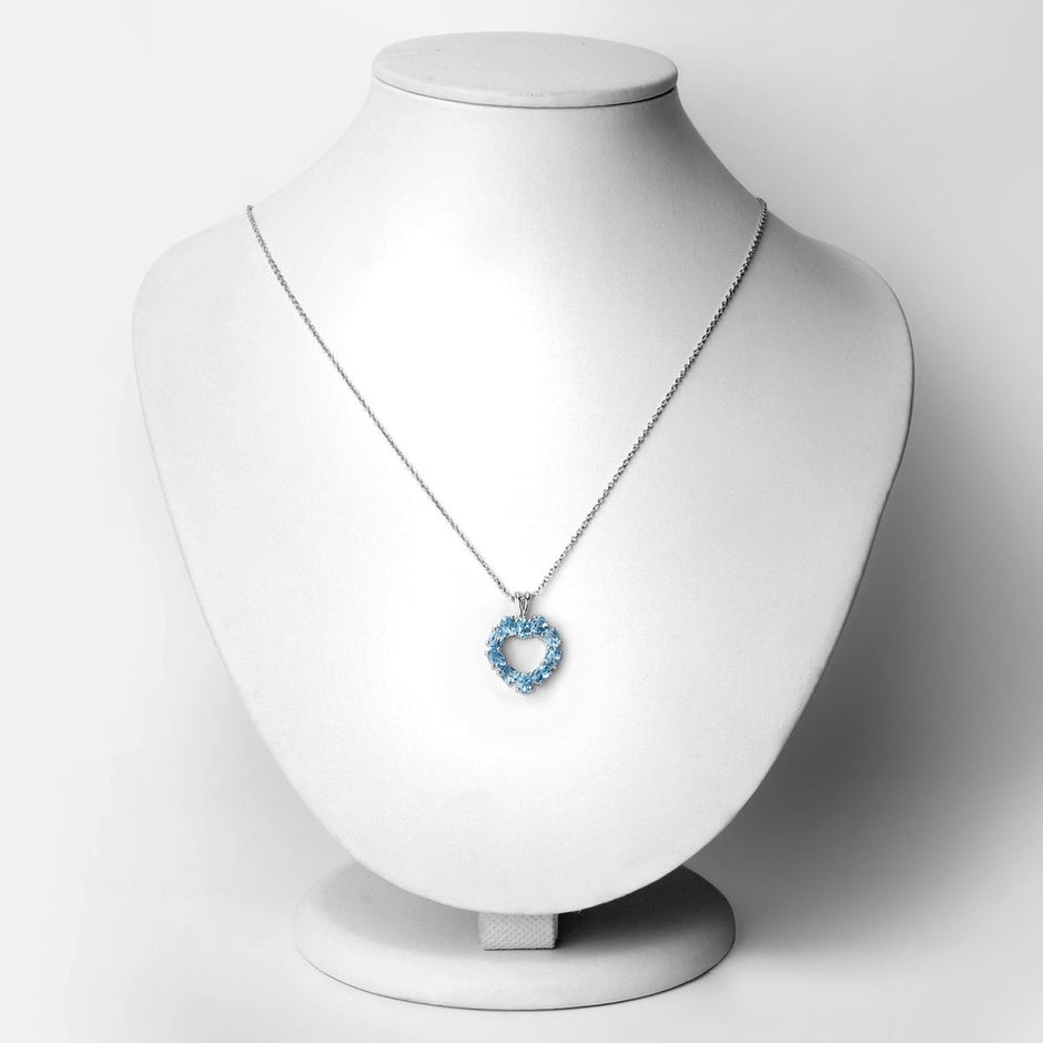 1.90 Carat Genuine Swiss Blue Topaz .925 Sterling Silver Pendant - Pendants - Custom Crafting Alliance, LLC
