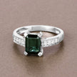 1.91 Carat Genuine Green Tourmaline and White Diamond 14K White Gold Ring - Rings - Custom Crafting Alliance, LLC