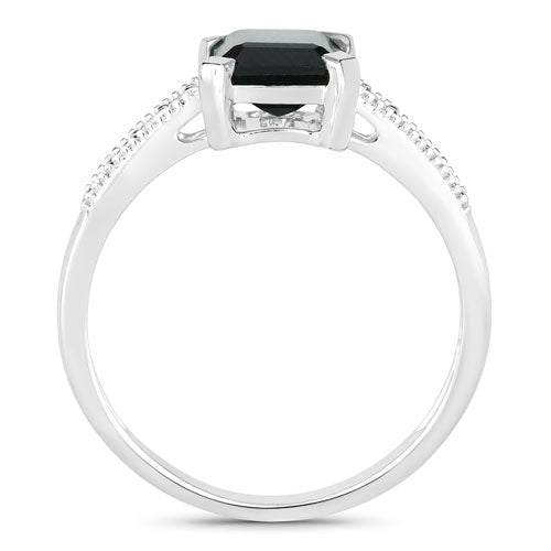1.91 Carat Genuine Green Tourmaline and White Diamond 14K White Gold Ring - Rings - Custom Crafting Alliance, LLC