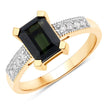 1.91 Carat Genuine Green Tourmaline and White Diamond 14K Yellow Gold Ring - Rings - Custom Crafting Alliance, LLC