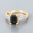 1.91 Carat Genuine Green Tourmaline and White Diamond 14K Yellow Gold Ring - Rings - Custom Crafting Alliance, LLC