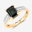 1.91 Carat Genuine Green Tourmaline and White Diamond 14K Yellow Gold Ring - Rings - Custom Crafting Alliance, LLC
