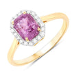 1.91 Carat Genuine Pink Sapphire and White Diamond 14K Yellow Gold Ring - Rings - Custom Crafting Alliance, LLC