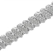 .925 Sterling Silver 3.0 Cttw Diamond Multi Row Cluster Slanted Wave Link 7-Â¼â€ Tennis Bracelet (I-J Color, I2-I3 Clarity)